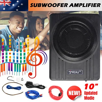10  Car Subwoofer Under-Seat 600W Amplifier Speaker Audio Sub Woofer Slim Box AU • $117.95
