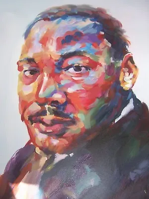 MLK Martin Luther King 28x16 Oil Paintingframing Avail. Biko Mandela Malcolm X • £109.92