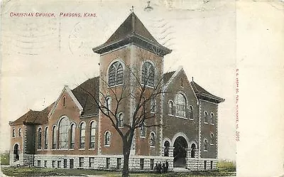 C1907 Postcard; Christian Church Parsons KS Labette County Posted • $8.49