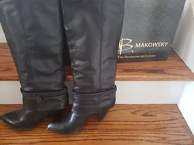 Designer B Makowsky Leather Boots. Size 8.5   BF Lauren  Knee High Pull On • $31