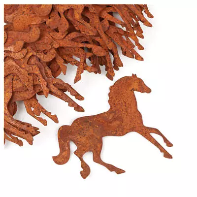 Lot Of 25 Flat Back Rusty Tin 3  Tall Horse Cutouts • $39.68