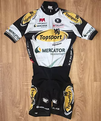 Topsport Vlaanderen Vermarc RARE Cycling Skinsuit Jersey + Bib Shorts Size XS • $50.99