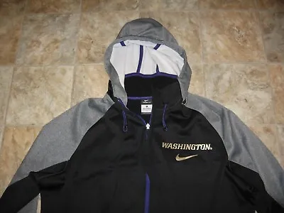 University Of Washington Huskies U Of W Ncaa Zip Down Hoodie By Nike Therma-fit • $15