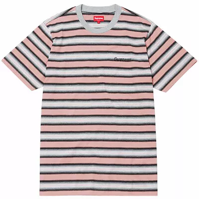  Supreme Shadow Strip Tee Brand New Pink Embroidered Logo • $99