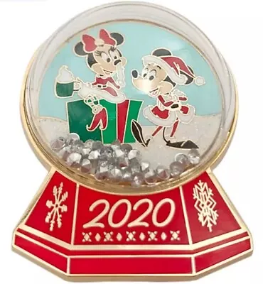 Disney Store- Mickey And Minnie Mouse Holiday Snow Globe 2020 Pin • $15