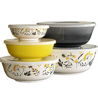 Member's Mark ~ Ten (10) Piece Nesting Bowl Set ~ Melamine ~ Botanical Bees • $48