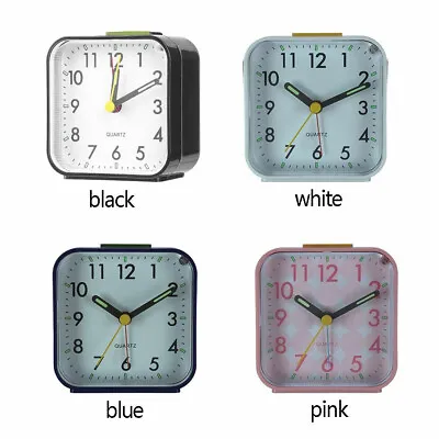 Battery Operated Alarm Clock Quartz No Tick With Night Light Bedside Clocks • $15.90