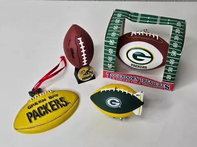 Green Bay Packers Football Ornaments Lot Of 4 NFL Blimp Kurt Adler • $10.99