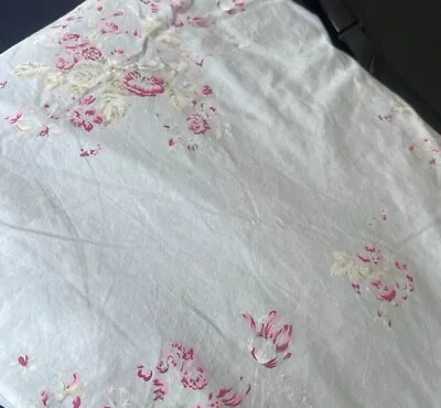 Simply Shabby Chic Queen Duvet Cover Blue Pink Cabbage Rose Rachel Ashwell • $85