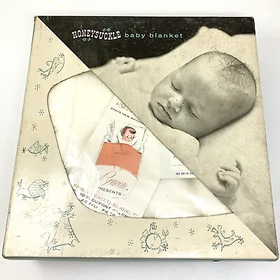 Vtg Sears Roebuck HONEYSUCKLE BABY BLANKET NIB Beacon Orlon • $31.33