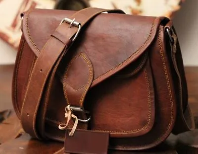 £25.20 • Buy Handmade Designer Real Leather Satchel Saddle Bag Retro Rustic Vintage Leather