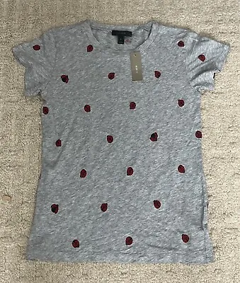 New With Tags! J. Crew Women’s Gray  Ladybug Print T-Shirt Sz. S • $5.99