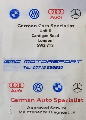German Car Auto Specialist Garage Mechanic Service Generic Stamp Audi Vw Bmw Mb • £22.99