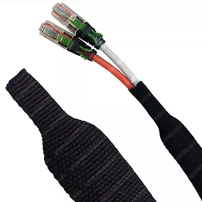 2:1 Braided Sleeving Shrinkable Fabric Abrasion Protection Wiring Harness Cable • $27.99