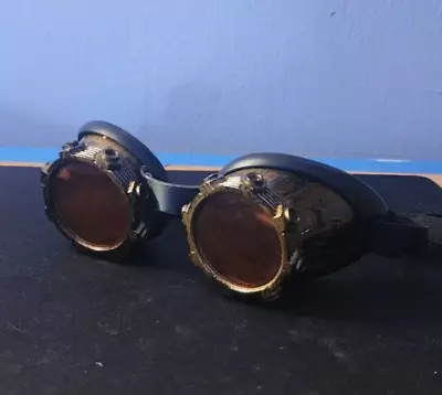 Red Lens Victorian Steampunk Goggles Glasses Welding Cyber Punk Gothic Cosplay • $4