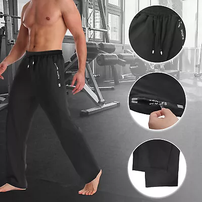 Men's Sweatpants With Zipper Pockets Thin Breathable Jogger Pants Straight USA • $15.55