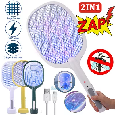 Rechargeable Electric Mosquito Fly Swatter Zapper Racket Bug Insect Killer Lamp • $21.81