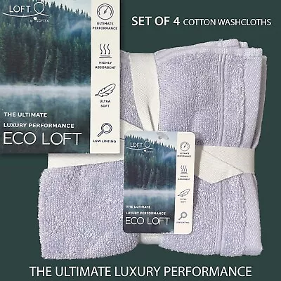 4PK LOFT By LOFTEX ECO LOFT Luxury Ultra Soft Absorbent Cotton Washcloths Purple • $16.99