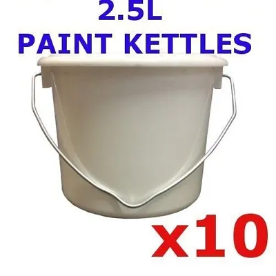 10 X 2.5 Litre Plastic Paint Kettles  Paint Kettle 2.5L Painting Pots • £14.49