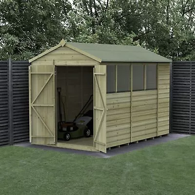 Forest Beckwood 6x10 Shed Wood Apex 4 Window Double Door 25Yr Guarantee Free Del • £884.99