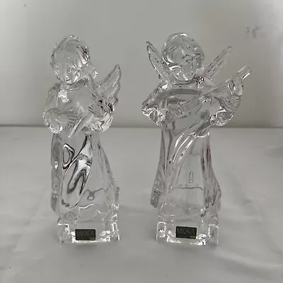 Mikasa Lead Crystal Angel Pair Harp And Violin Mint 8.5” • $59.99