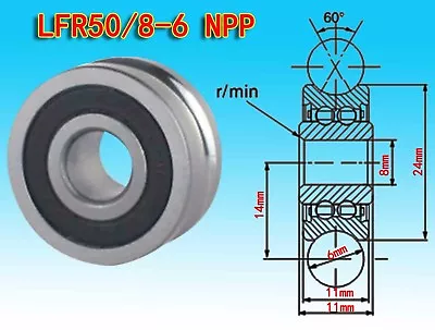 10pcs LFR50/8NPP Id 8mm Dw 6mm LFR50/8-6NPP U Groove Roller Track Bearing Guide • $49.99