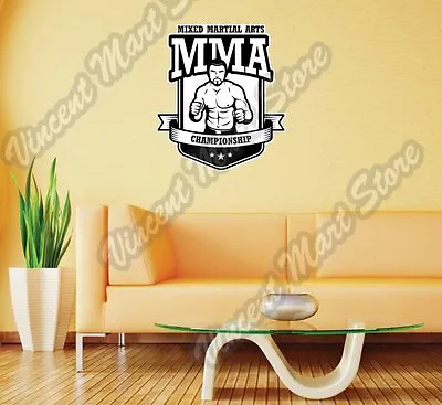 Mixed Martial Arts MMA Cage Fight Wall Sticker Room Interior Decor 19 X25  • $19.99