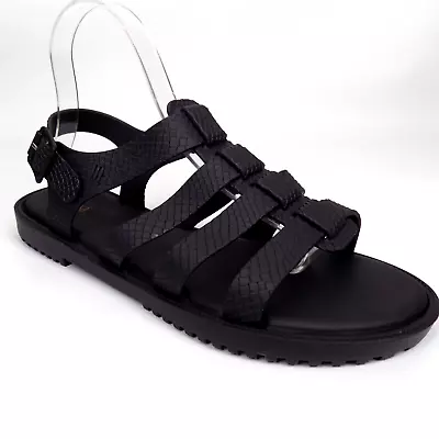 Melissa Flox Snake Gladiator Jelly Flat Women Sandals Black Size 10 AL4517 • $19.13