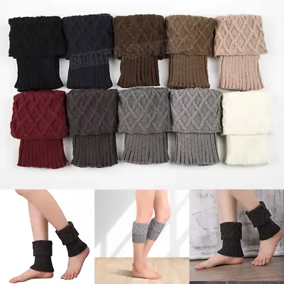 £4.57 • Buy Womens Toppers Cuffs Leg Warmers Stockings Crochet Winter Warm Knit Boot Socks