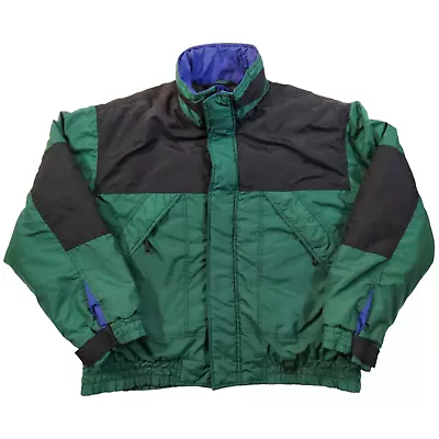 Vintage Ski Gear Jacket Coat Men's Large Green Black Nylon • $27