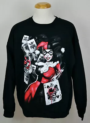 Harley Quinn Graphic Sweatshirt DC Comics Batman Joker Black NWT • $22.99