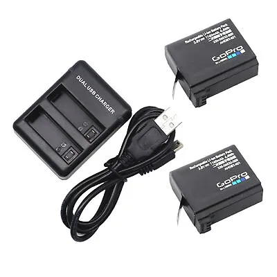 2X Genuine GoPro AHDBT-401 Li-ion Battery & Charger For GoPro Hero 4 Black Silve • $18.99