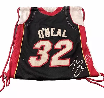 VTG Miami Heat Shaquille O’Neal #32 NBA Jersey String Bag Signed Embroidered • $11.95