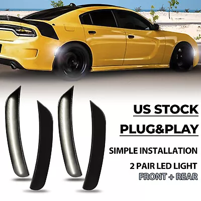 For 2015-2022 Dodge Charger Smoked Lens LED Rear &Front Bumper Side Marker Light • $28