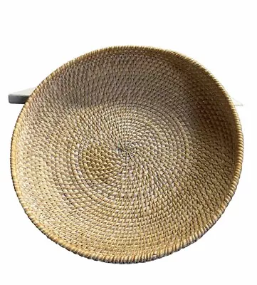 13”Sturdy Rattan Hand Woven Beautiful Decorative Basket Functional Bowl Gift • $40