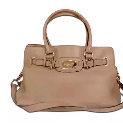 Michael Kors Hamilton Handbag Top Handle Crossbody Tote In Dark Khaki Beige $279 • $125