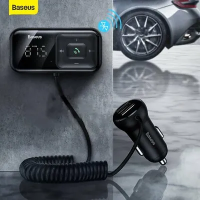 Baseus Bluetooth Car FM Transmitter MP3 Player Handfree Adapter Kit USB Charger • $14.99