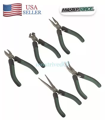 5 Pc Mini Cutters Pliers Tool Set Needle Nose Long Bent Diagonal & End Nippers • $24.99