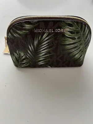 NWT! Michael Kors Palm Leaf Small Dome Cosmetic Bag • £57.01