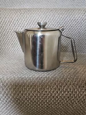 Stainless Steel Metal Teapot Cafe Kitchen Tea Coffee Drink Flip Lid Pot Catering • £7.99