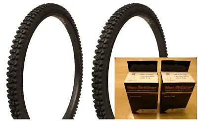 Two (2) Deli MTB Mountain Bicycle Tire 26x2.0 Black S159 Pair + Two Tubes • $49.99