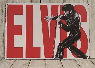 Elvis Presley Tin Metal Sign Man Cave Poster Vintage Live In Concert Ad Style XZ • $10.97