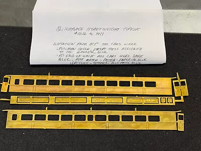 Nkp Car Ho Brass Car Sides  Wabash Heavyweight Acf Coach #1216-1411 • $49