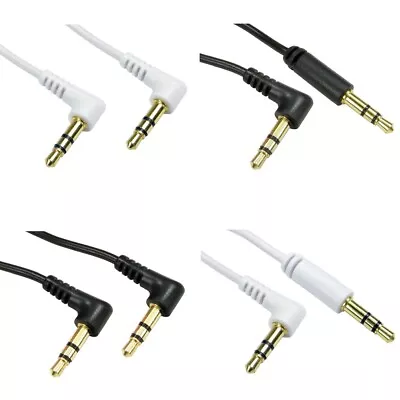 Right Angle Aux Headphone Cable Audio Lead 3.5mm Jack Male To Male For PC Car • £3.49