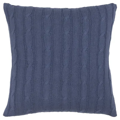 Rizzy Blue Transitional Banded Rows Cable Knit Throw Pillow Striped T05009 • £62.70