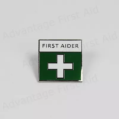 First Aid / Aider Green Metal Enamel Badge With Locking Pin. Event & Medical. • £3.39