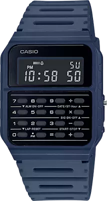 Casio CA53WF-2B  8-Digit Calculator Blue Watch Resin Strap Alarm Chronograph • $24.25