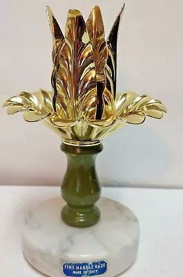 Vintage Candle Holder With Round Fine Marble Base ~Made In Italy • $10.81