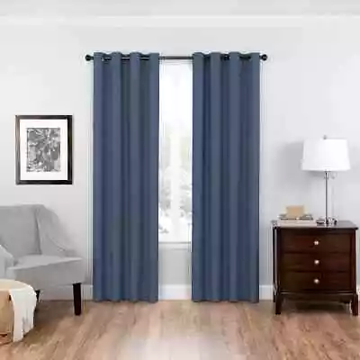 Eclipse Bryson Room-Darkening Window Curtain Indigo 52x108 Set Of 8 • $199.99