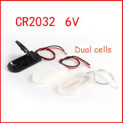 CR2032 6V Button Coin Cell Battery Holder Case Box With Switch Black White Clear • £1.55